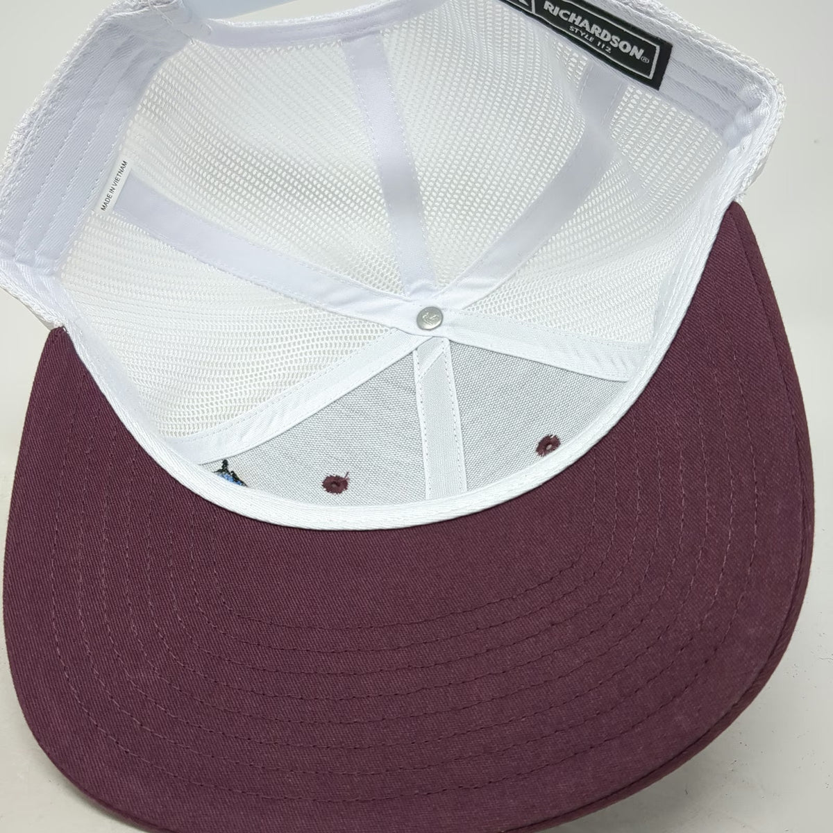 Richardson Trucker Hat Purple OSFM White Mesh Back Snapback Graphic Claw Logo