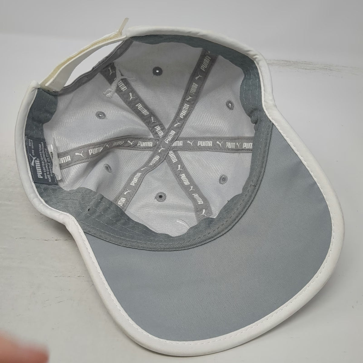 Puma Baseball Cap Gray One Size Strapback Logo Performance Piping Polyester Hat