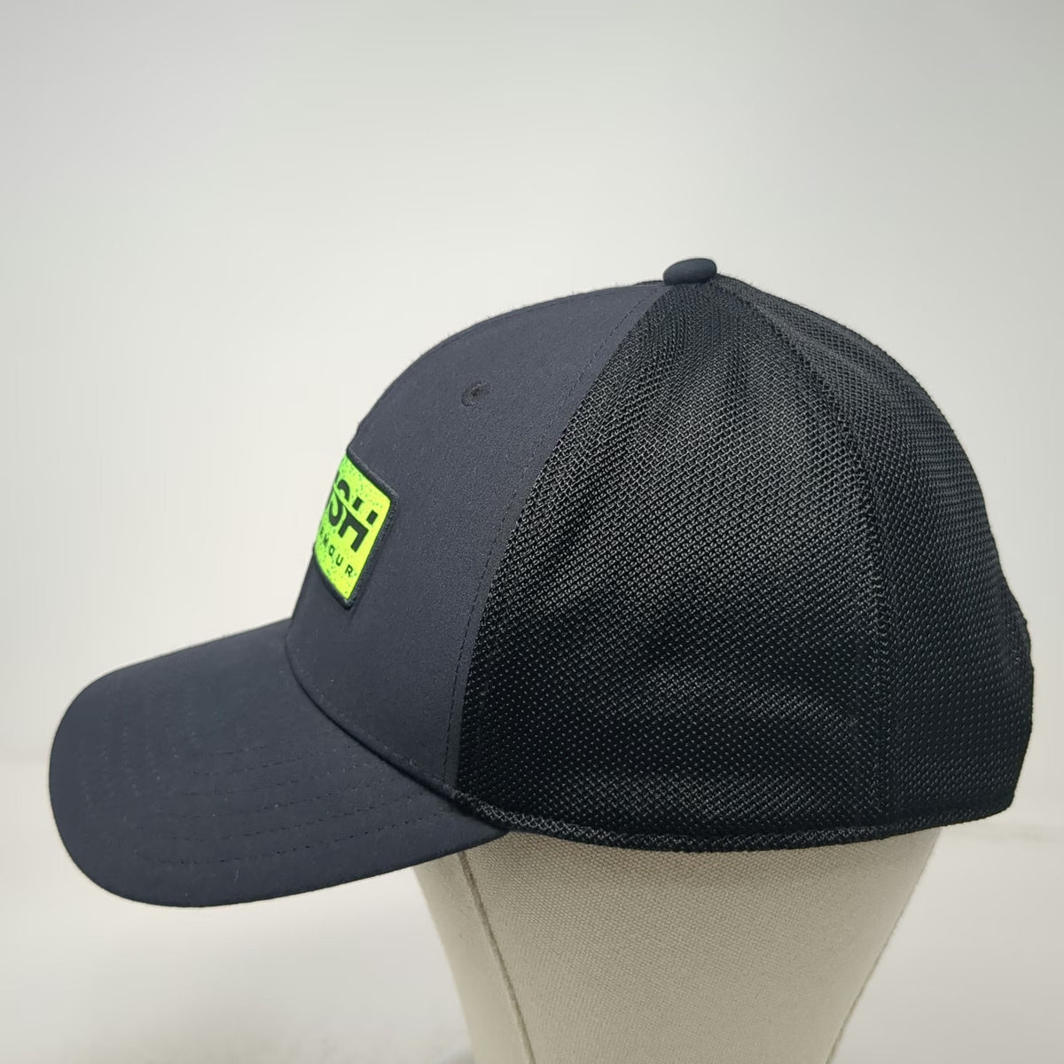 Under Armour Trucker Hat Black One Size Fish Mesh Back Snapback Fishing Cap