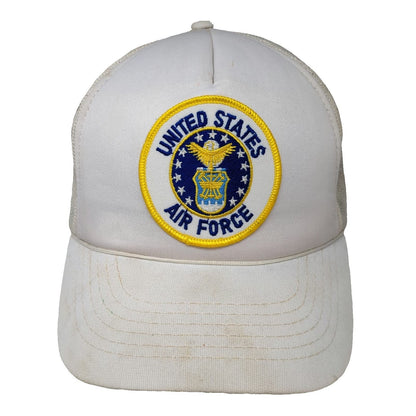 United States Air Force USAF Patch White Trucker Hat One Size Mesh Foam Snapback