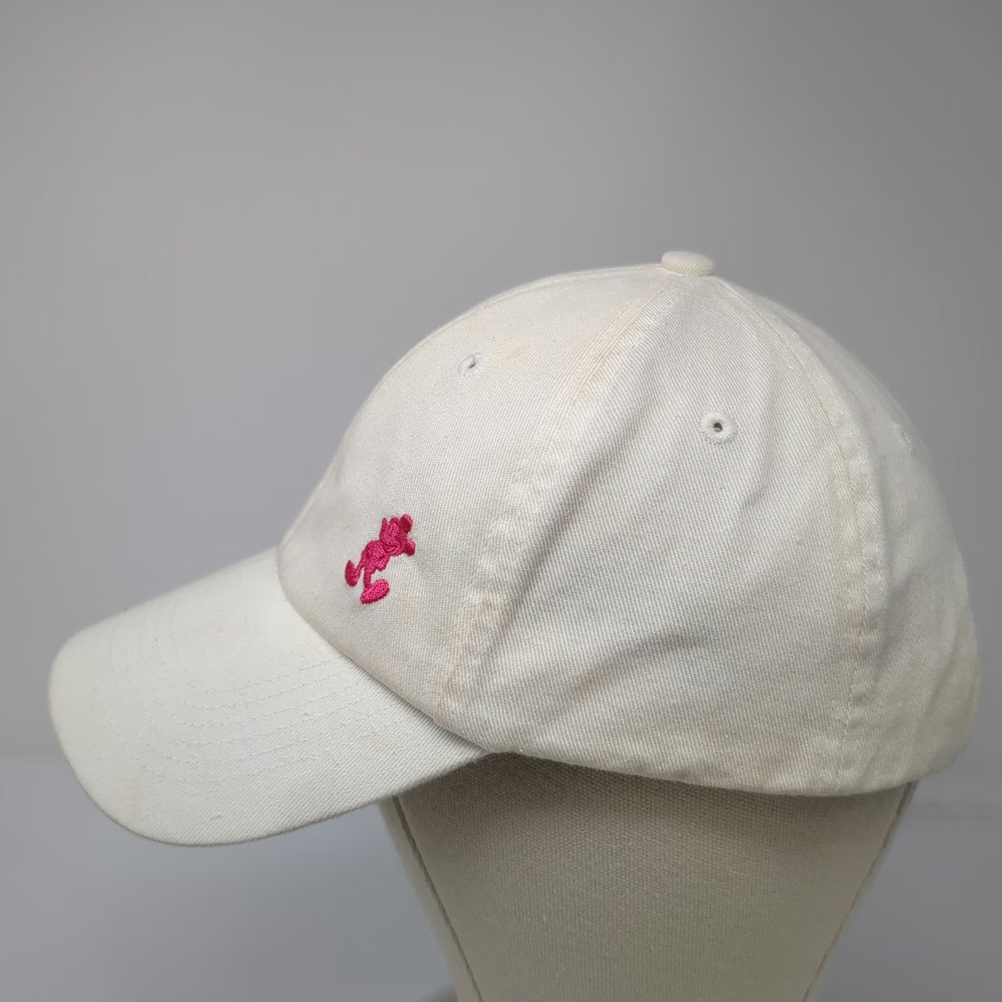 Disney Parks Baseball Cap White One Size Pink Mickey Mouse Strapback Hat