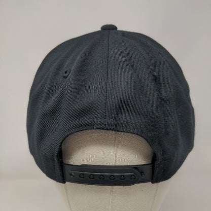 American Flag Tennis Racket Snapback Hat Black One Size Embroidered