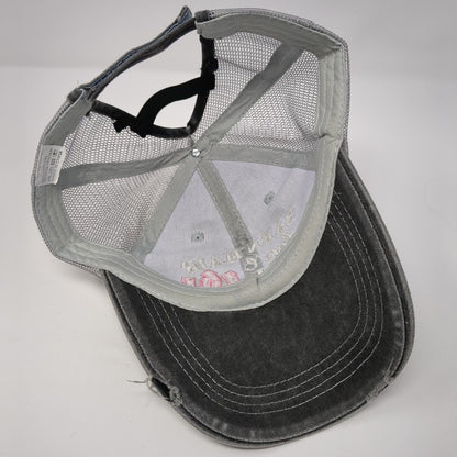 Barn Hair Don't Care Ponyback Trucker Hat Gray OS Adjustable Mesh Distressed