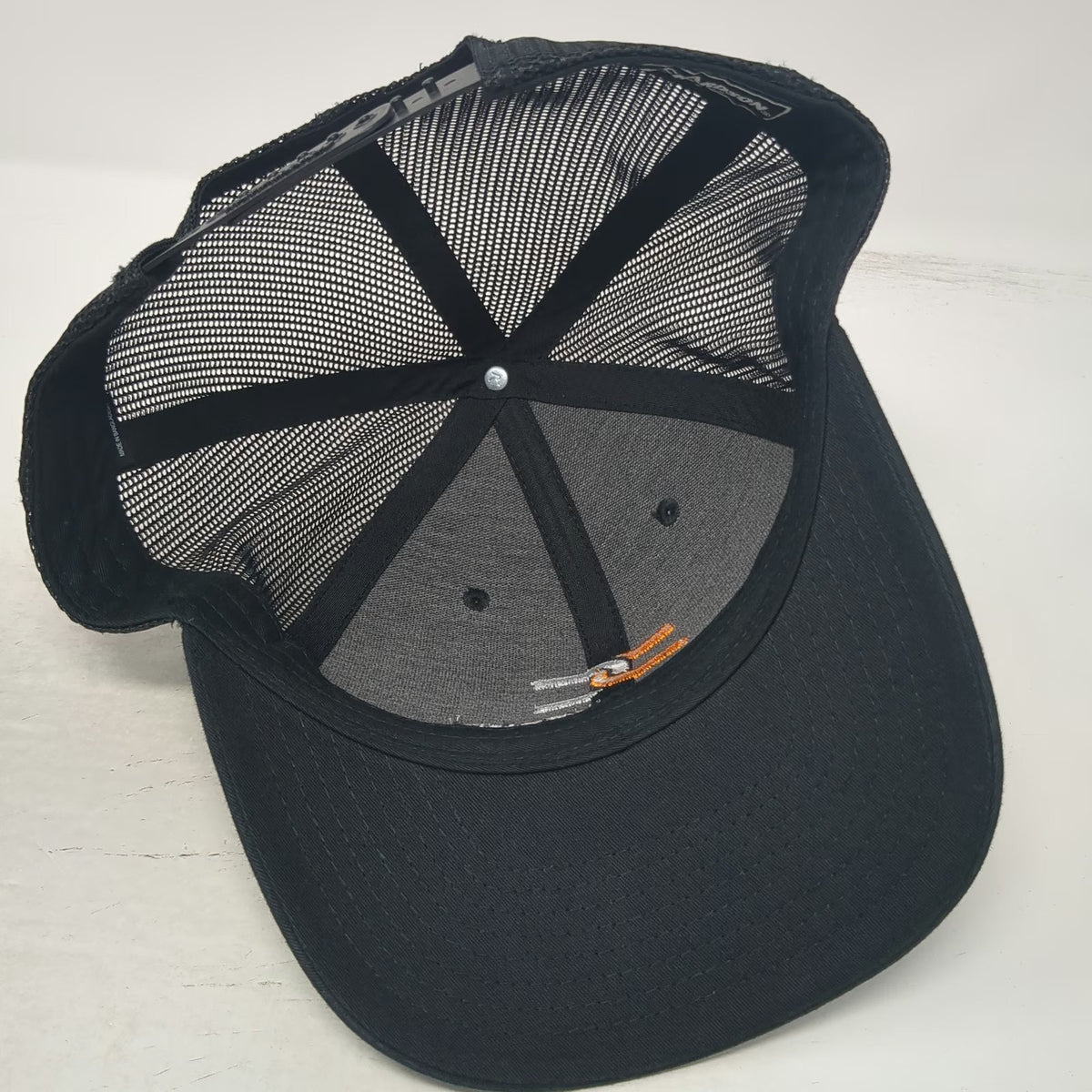 Richardson Trucker Hat Black One Size Mesh Back Snapback OC Engineering Logo