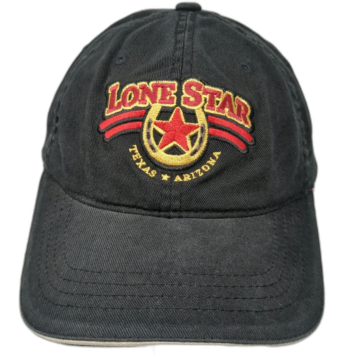 Flexfit Yupoong Baseball Cap Black One Size Lone Star Texas Arizona Hat Sewn
