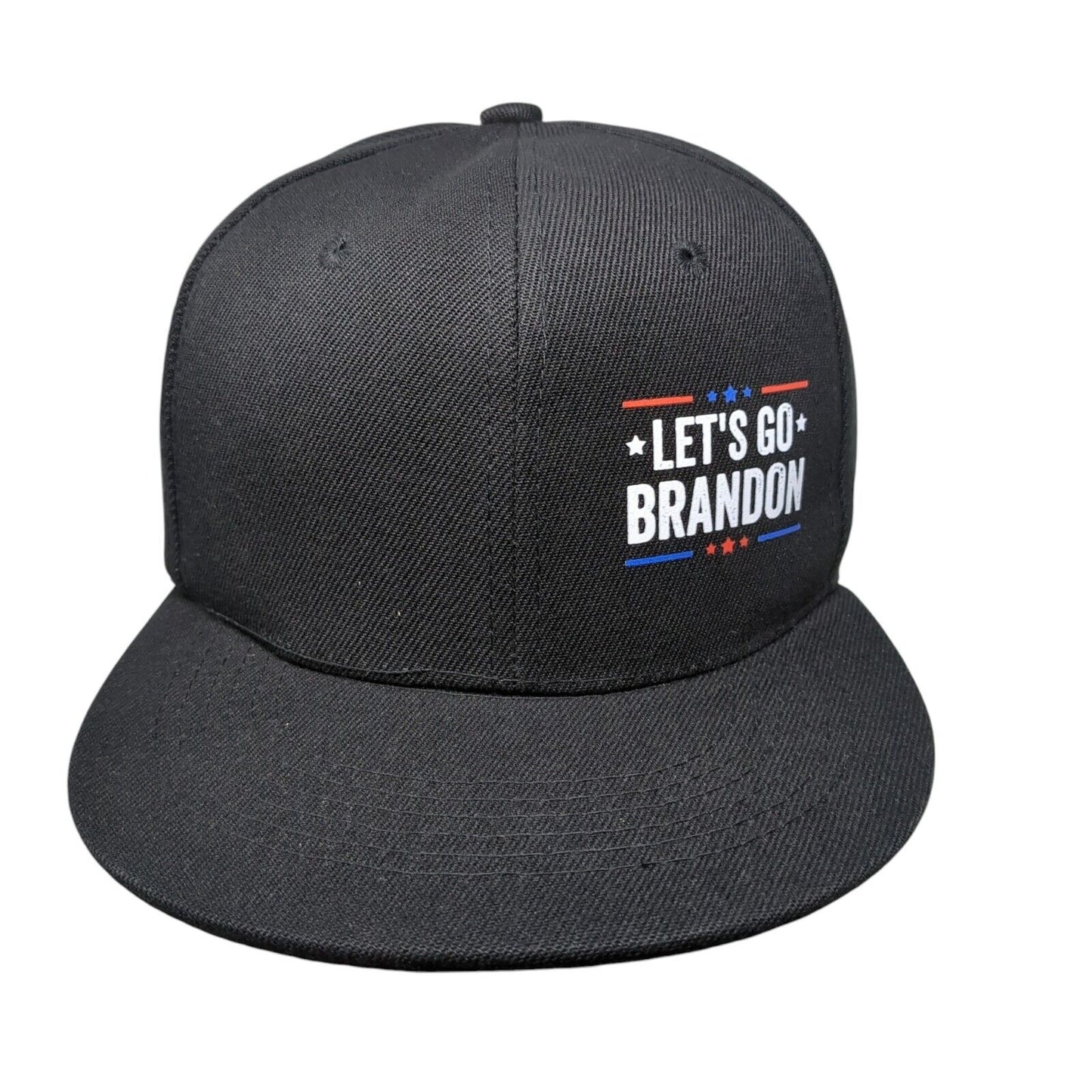 Let's Go Brandon Snapback Hat Black OSFA Adjustable Solid 6 Panel