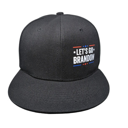 Let's Go Brandon Snapback Hat Black OSFA Adjustable Solid 6 Panel