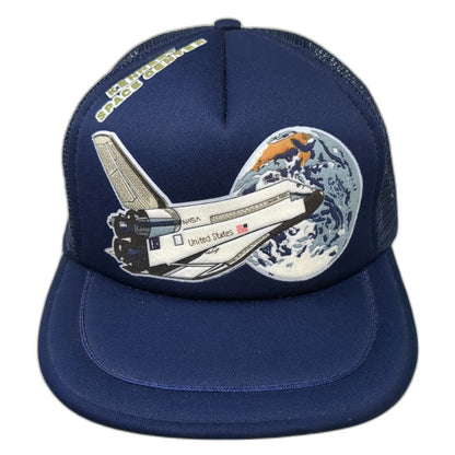 Spaceport USA Trucker Hat Blue Kennedy Space Center NASA Shuttle Earth Vintage
