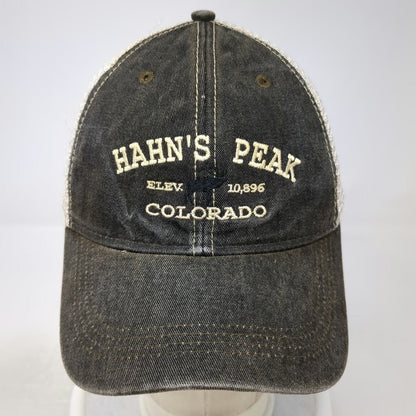 Gray Beige Baseball Cap OSFM Hahns Peak Colorado Elevation Mesh Adjustable Hat