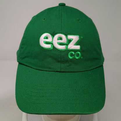 Baseball Cap Green White One Size eez CO Logo Slideback Cotton Hat Embroidered