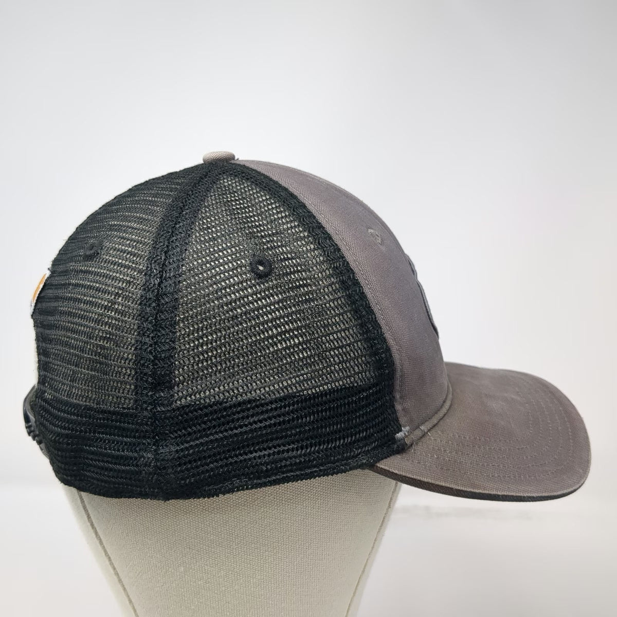 Carhartt Trucker Hat Gray One Size Snapback Mesh Diamond Patch Logo Workwear