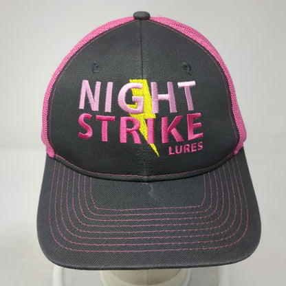Port Authority Trucker Hat Black Pink One Size Night Strike Lures Mesh Snapback