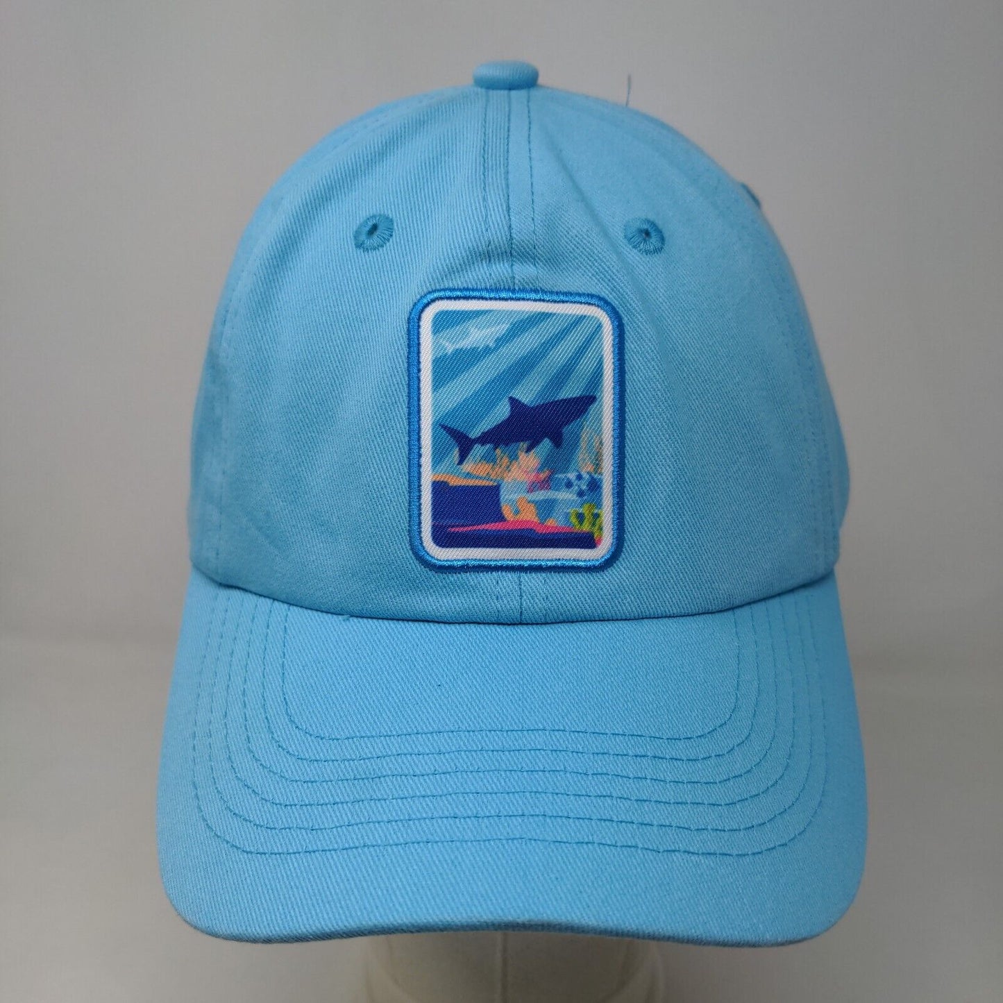 A&F Men's Strapback Hat Blue 100% Cotton Embroidered Shark Logo