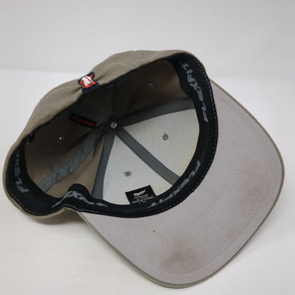 Milwaukee Fitted Hat Brown L/XL Flexfit Lightweight Vented Holes 6 Panel Yupoong