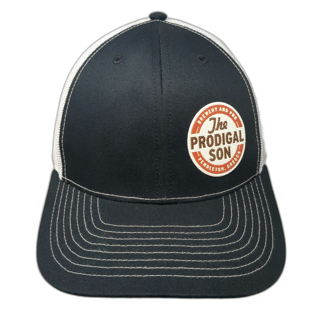 Richardson Trucker Hat Black One Size Prodigal Son Brewery Pendleton Mesh