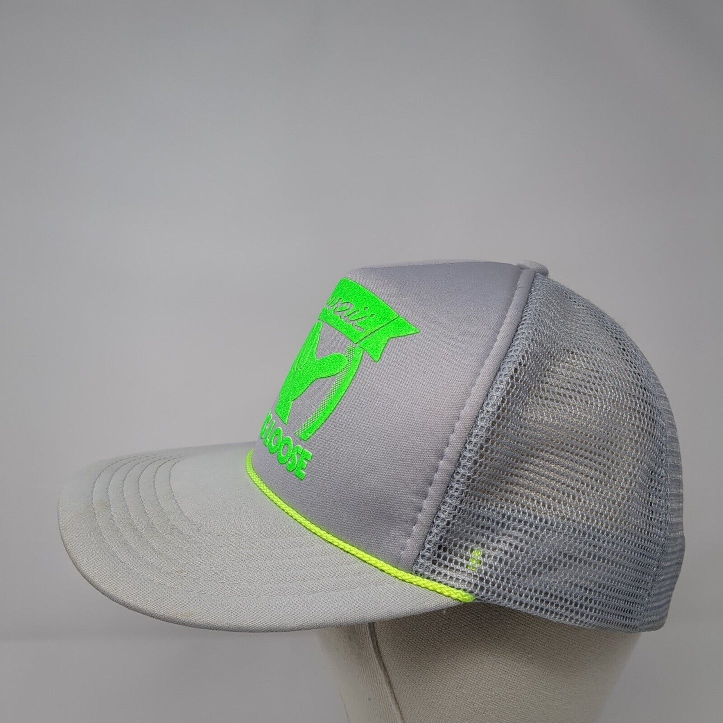 Hawaii Hang Loose Snapback Trucker Hat Gray One Size Adjustable Mesh Back Rope