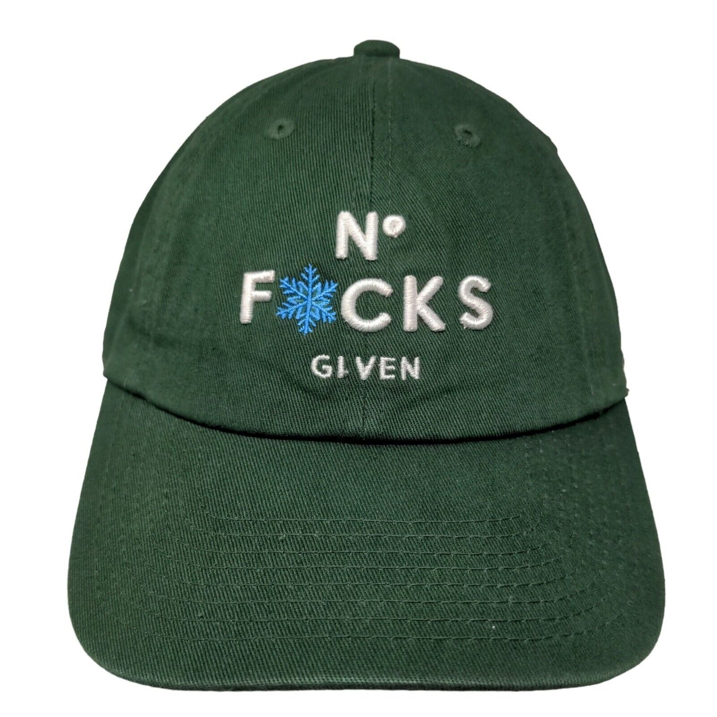No F*cks Given Slideback Hat Green One Size Embroidered Field Grade
