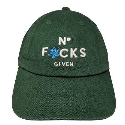 No F*cks Given Slideback Hat Green One Size Embroidered Field Grade