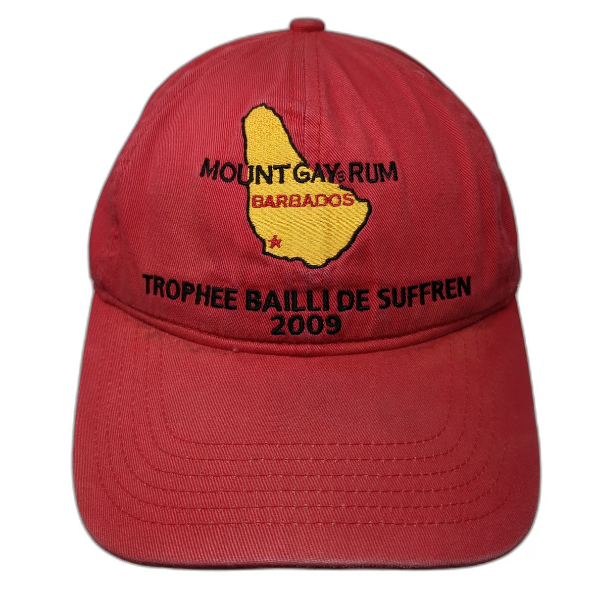 Mount Gay Rum Baseball Cap Red One Size Trophee Bailli de Suffren 2009 Green Hat