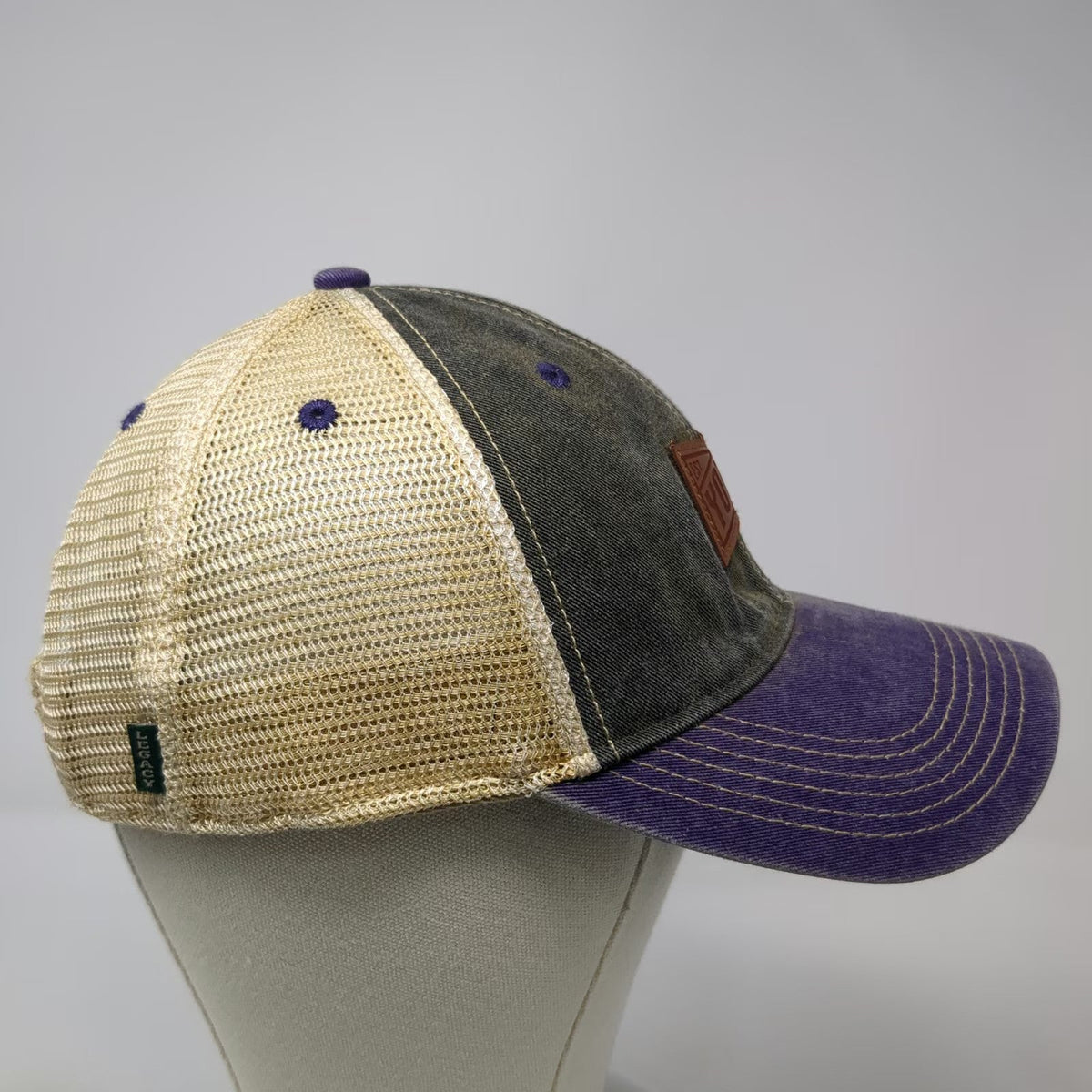 Legacy NCAA Idaho Yotes Trucker Hat Purple Gray OS Snapback Leather Patch 1891