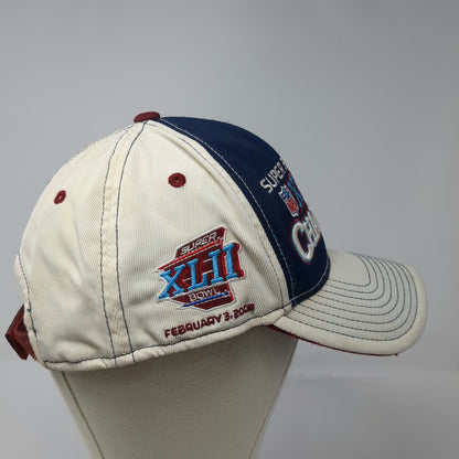 NFL Reebok Super Bowl XLII Champions Hat White Blue Red One Size Sideline Cap