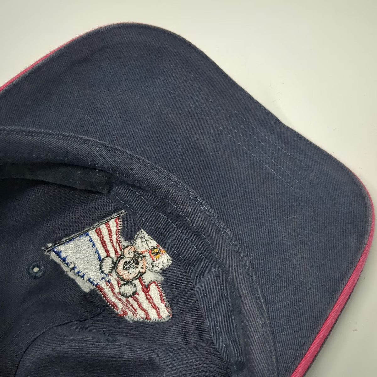 Walt Disney World Mickey Mouse American Flag Blue Baseball Cap OSFM Strapback