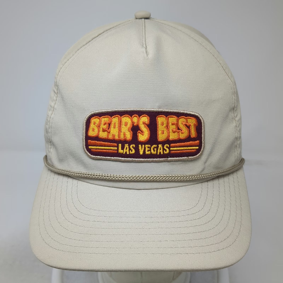 Pukka 5 Panel Beige Hat One Size Rope Bear's Best Las Vegas Golf Snapback Patch