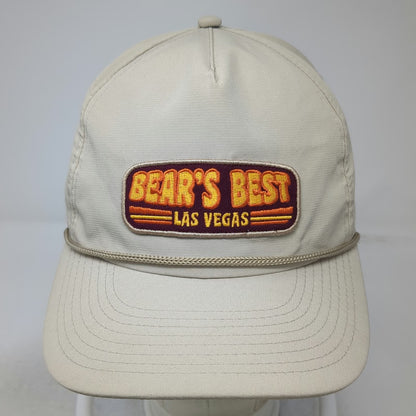 Pukka 5 Panel Beige Hat One Size Rope Bear's Best Las Vegas Golf Snapback Patch