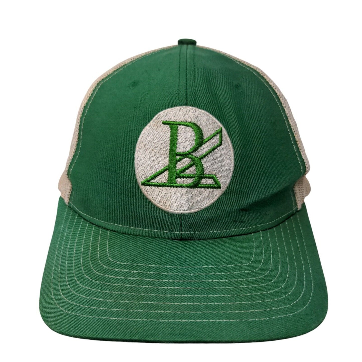 Richardson Snapback Mesh Back Trucker Hat Green One Size Embroidered Logo