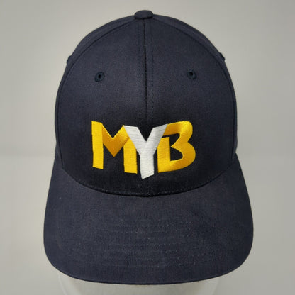 MYB Fitted Hat Blue 6 7/8-7 3/8 Flexfit Embroidered 6 Panel Pacific Headwear