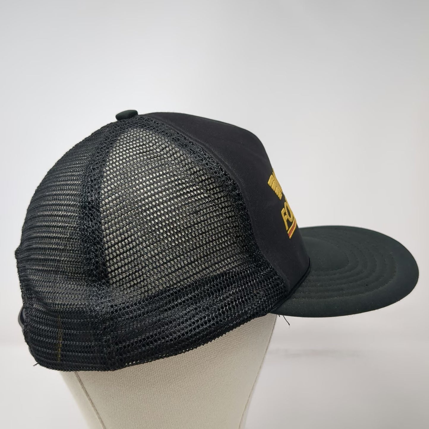 Monroe Formula GP Racing Black Trucker Hat Snapback Mesh Back Graphic Vintage