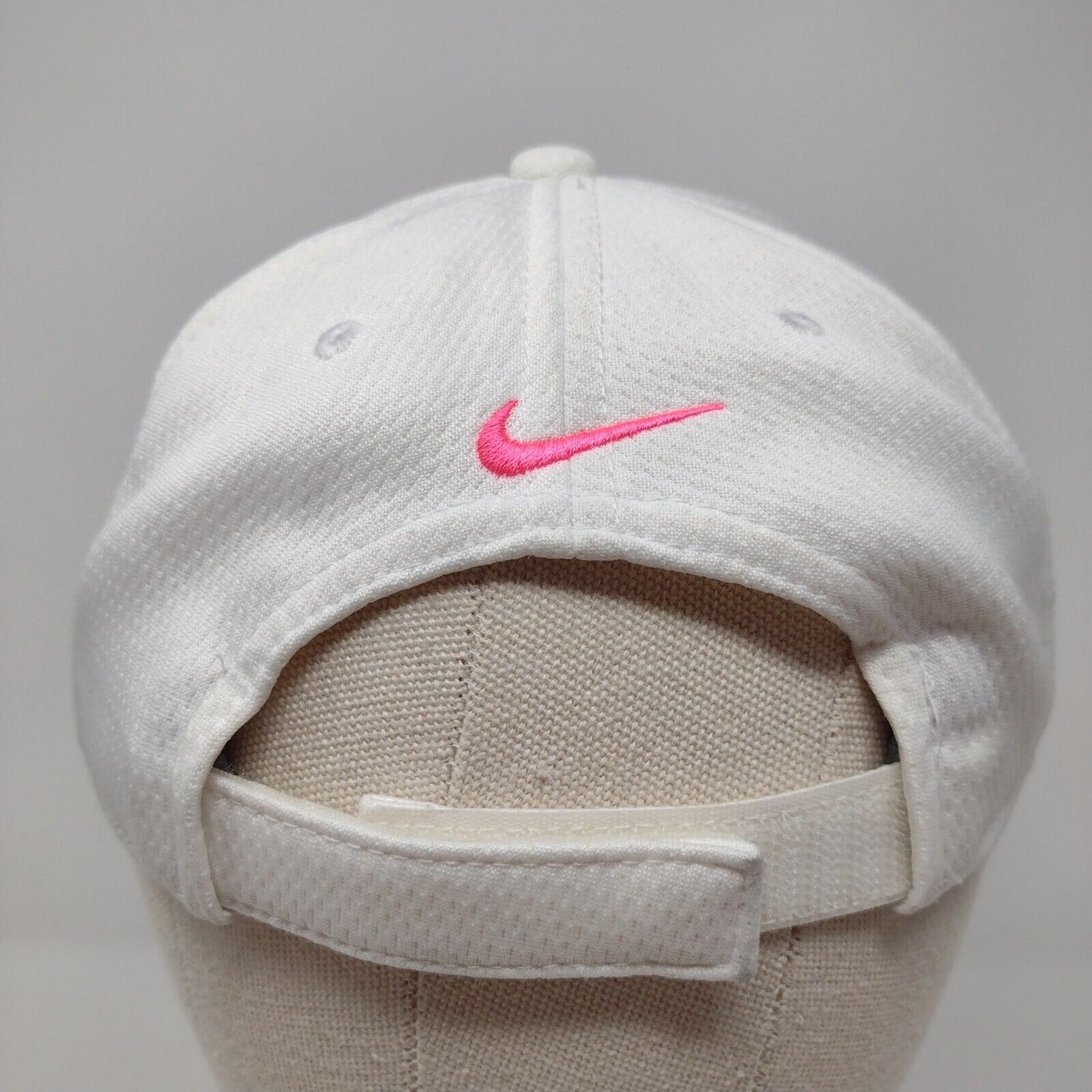 Nike Dri-Fit Child Strapback Hat White One Size Adjustable Embroidered Swoosh