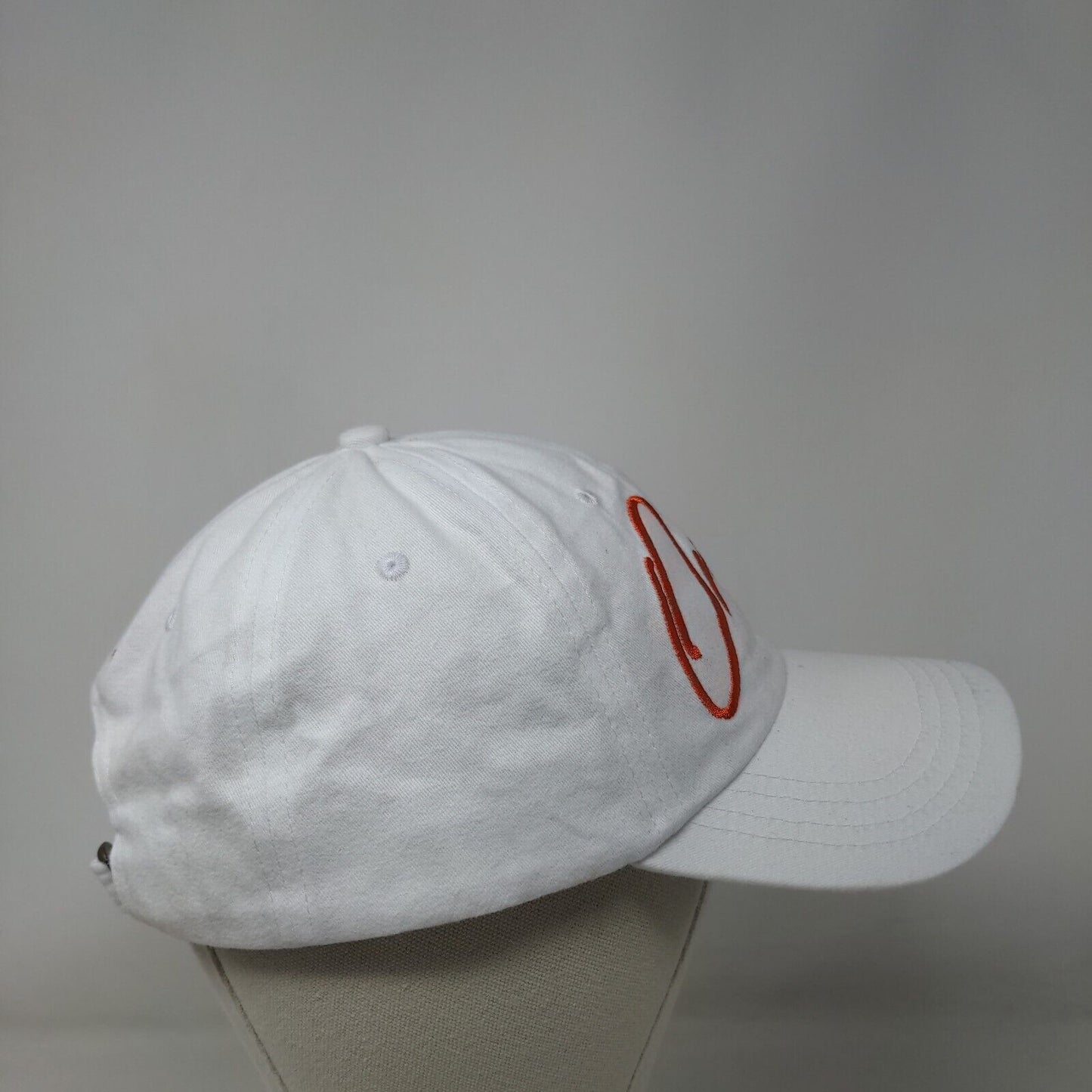 Onda Slideback Hat White OSFM Adjustable Embroidered Vented Holes 6 Panel