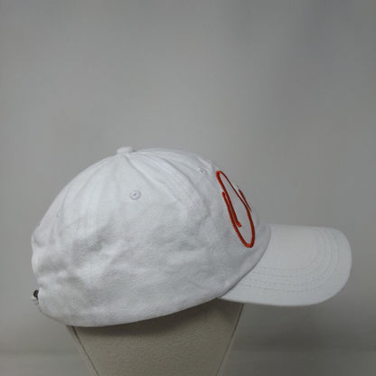Onda Slideback Hat White OSFM Adjustable Embroidered Vented Holes 6 Panel
