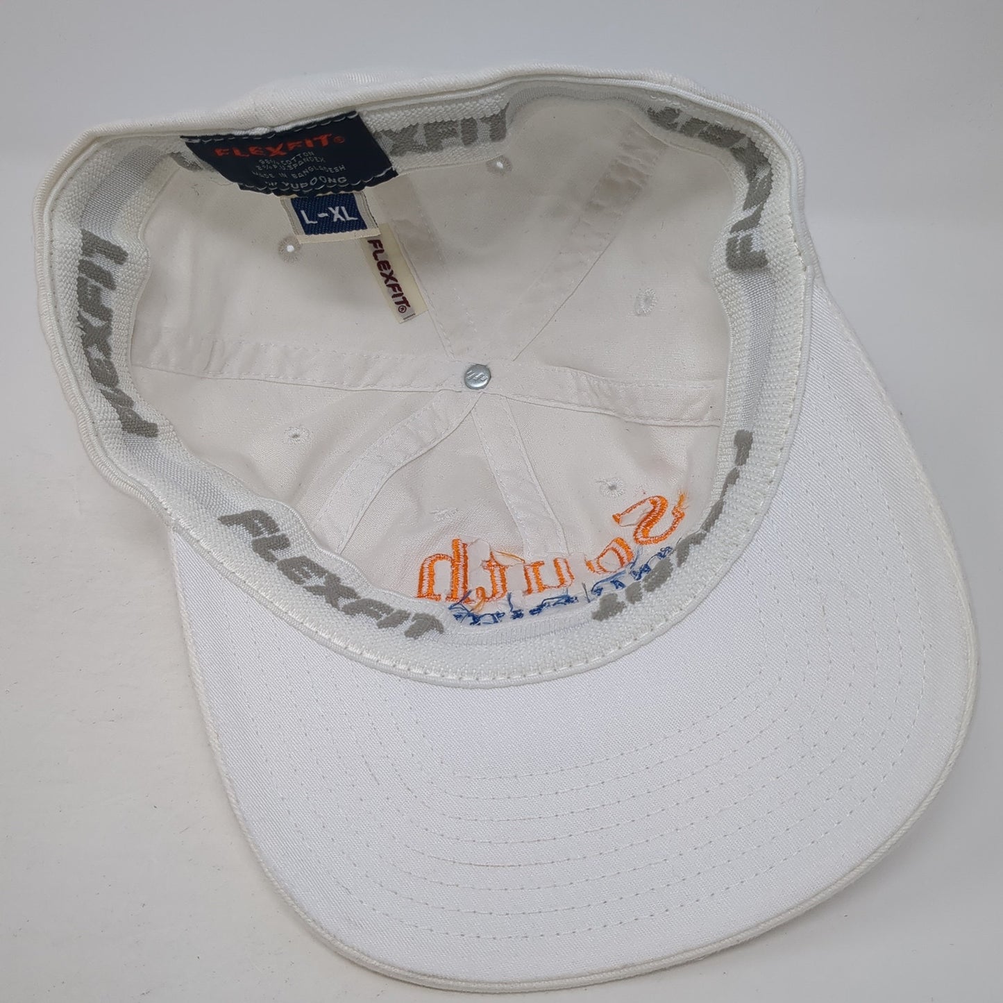 South University Tampa Florida Fitted Baseball Cap White XL Flexfit Yupoong