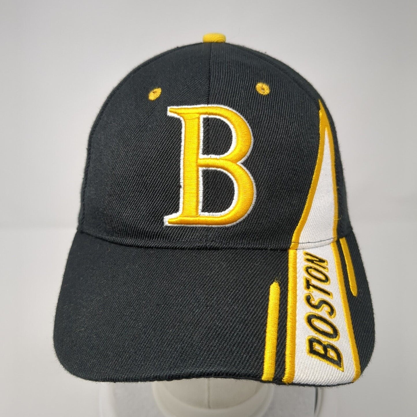 Boston Strapback Hat Black One Size Embroidered Bay State Apparel