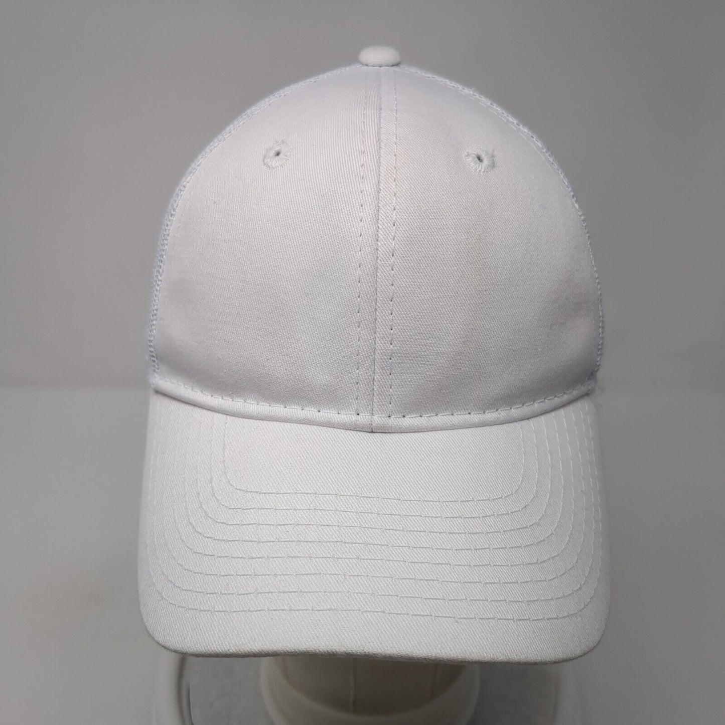 Outdoor Cap Strapback Trucker Hat White One Size Adjustable Mesh Back Blank