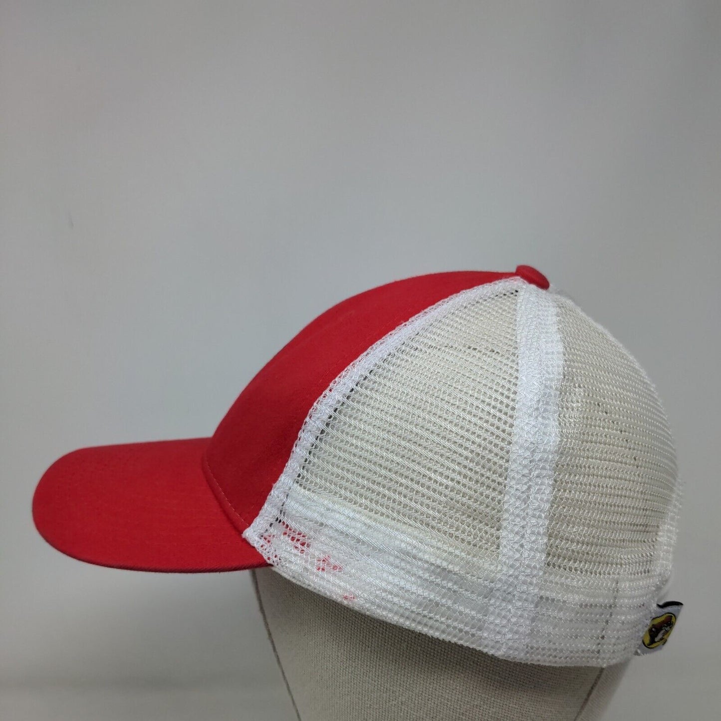 Buc-Ee's Snapback Trucker Hat Red One Size Adjustable Embroidered Mesh Back