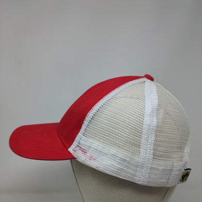 Buc-Ee's Snapback Trucker Hat Red One Size Adjustable Embroidered Mesh Back