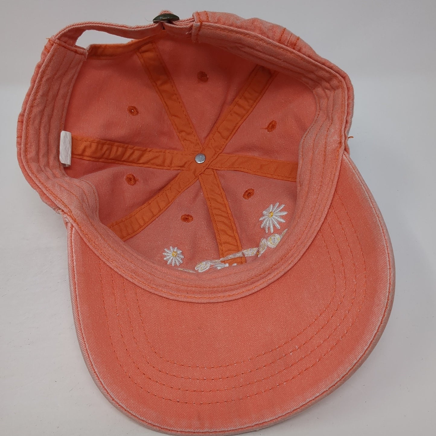Good Vibes Club Slideback Baseball Cap Orange One Size Adjustable Embroidered