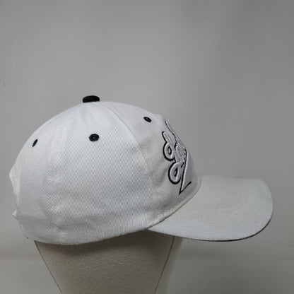 Las Vegas Strapback Hat White One Size Embroidered Vent Holes 6 Panel