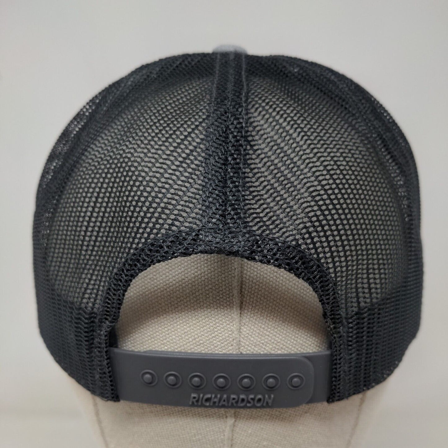 Rigby's Barber Shop Snapback Mesh Back Trucker Hat Gray M-L Embroidered