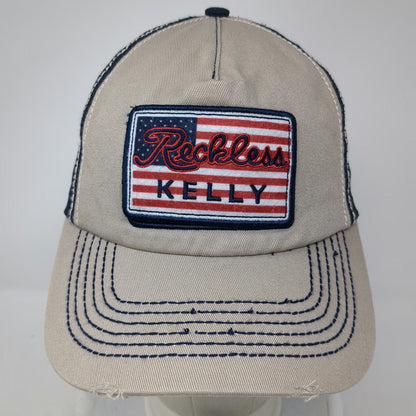BV3 Merch Reckless Kelly American Flag Baseball Cap One Size Beige Mesh Back Hat