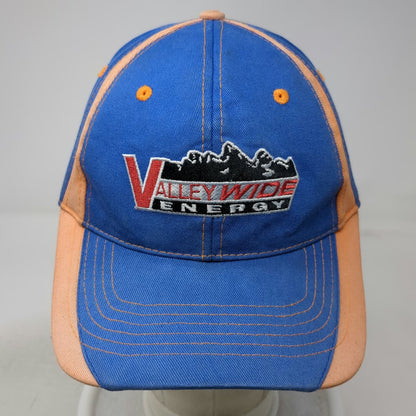 Buck's Bags Baseball Cap Blue Orange OSFM Valley Wide Energy Mountain Logo Hat