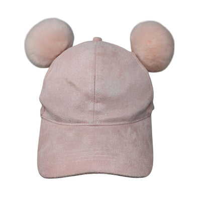 David And Young Strapback Pom Pom Hat Pink OSFM Adjustable Solid Blank