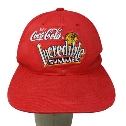 Logo 7 Men's Snapback Hat Red Embroidered Coca Cola Incredible Summer Vintage