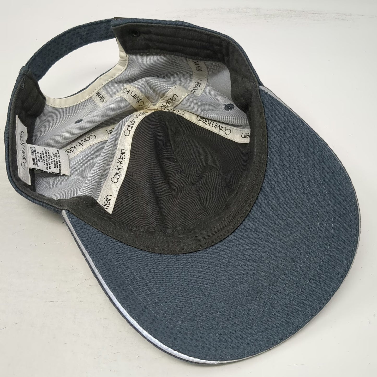 Calvin Klein Baseball Cap Gray One Size Polyester Adjustable Strapback Hat