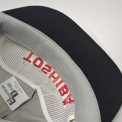 American Image 5 Panel Gray Hat Toshiba Houston Texas Red Snapback Vintage