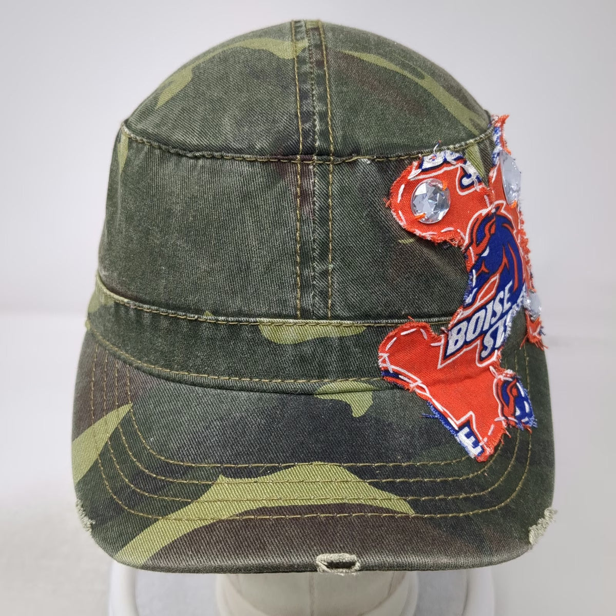 Boise State Broncos NCAA OTTO Army Cap Green Orange One Size Camo Rhinestone Hat