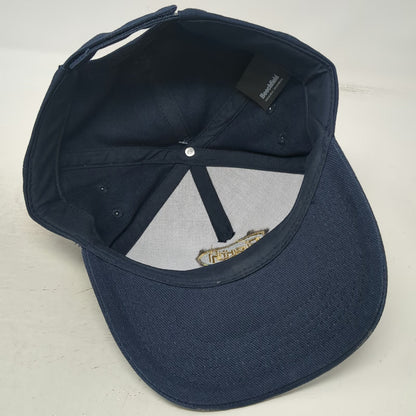 Beechfield 5 Panel Blue Hat One Size Strapback Geth Logo Patch Embroidered